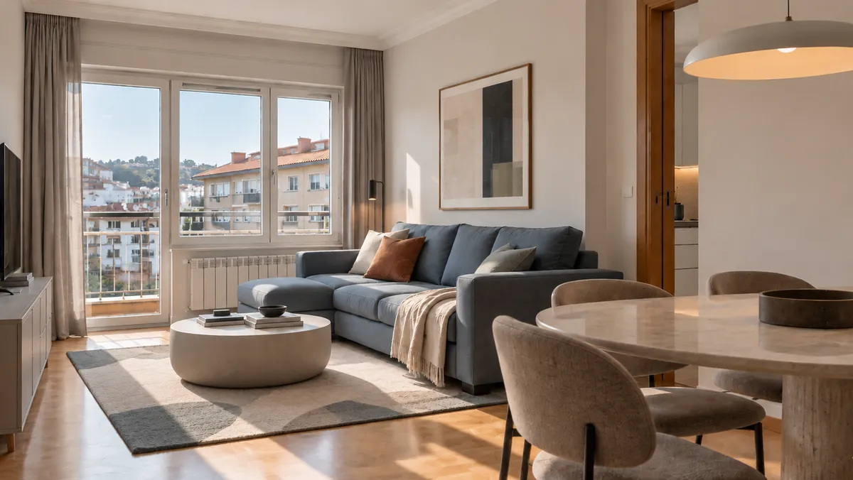 Salón-comedor contemporáneo de carácter residencial, imagen ilustrativa